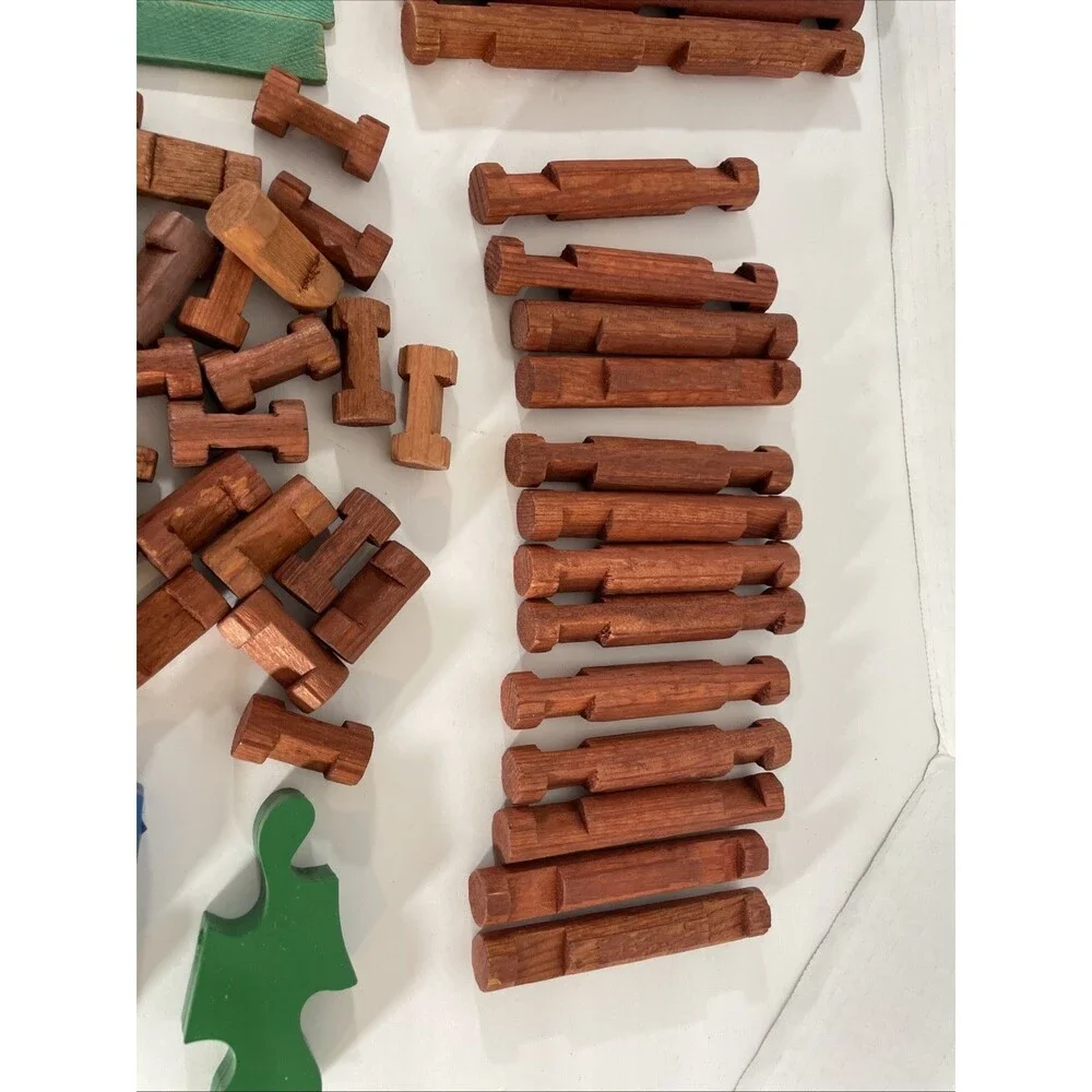 Lot Of Original Lincoln Logs Assortment 65 Pieces